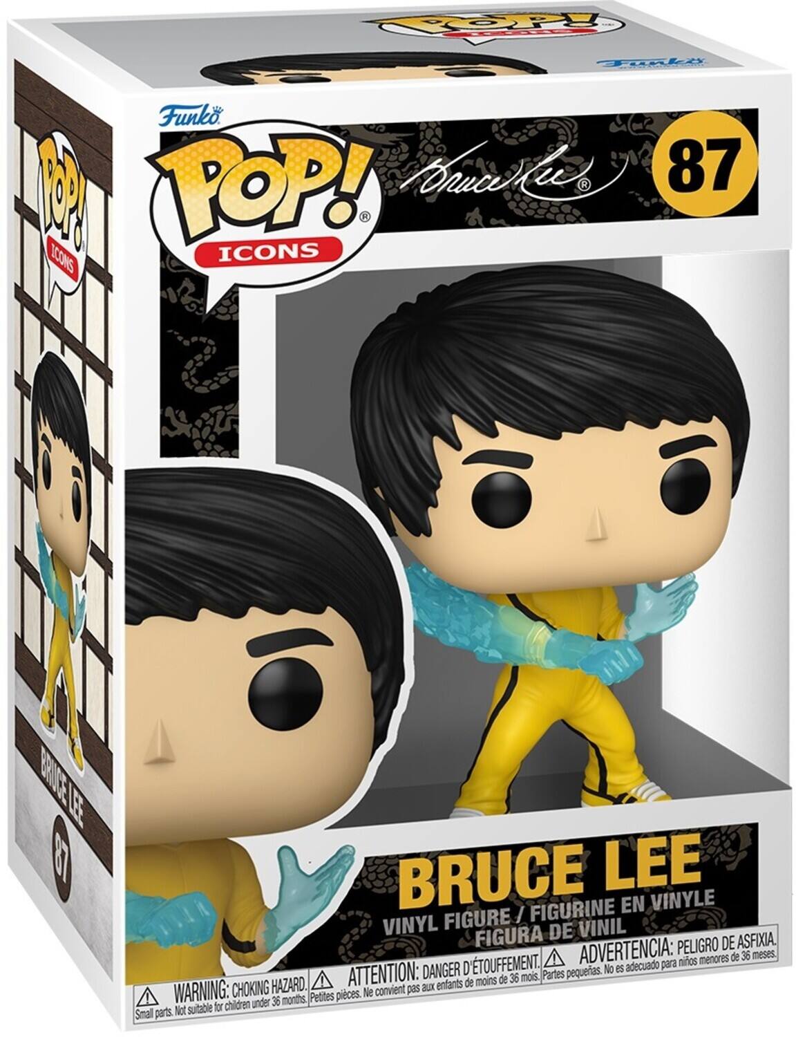 Funko POP! Bruce Lee 87 Icons

Bruce Lee figurine en vinyle

Figurine en vinyle

Peligro de asfixia

D'touffement

Advertencia: adecuado para niños menores de 36 meses

Attention: danger d'étouffement

Partes pequeñas. No es acojado para niños menores de 36 meses

Choking hazard

Petites pieces. Ne esacuado pour les enfants de moins de 36 mois

Small parts. Not suitable for children under 36 months