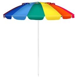 Pefilos - 8FT Portable Beach Umbrella with Sand Anchor and Tilt Mechanism for Garden and Patio-Multicolor, Patio Offset Umbrella - Blue