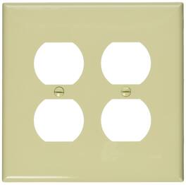 Leviton - Midway 2 gang Nylon Duplex Wall Plate 1 pk - Ivory