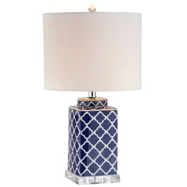 Jonathan Y - Clarke 23" Chinoiserie LED Table Lamp - Blue/White