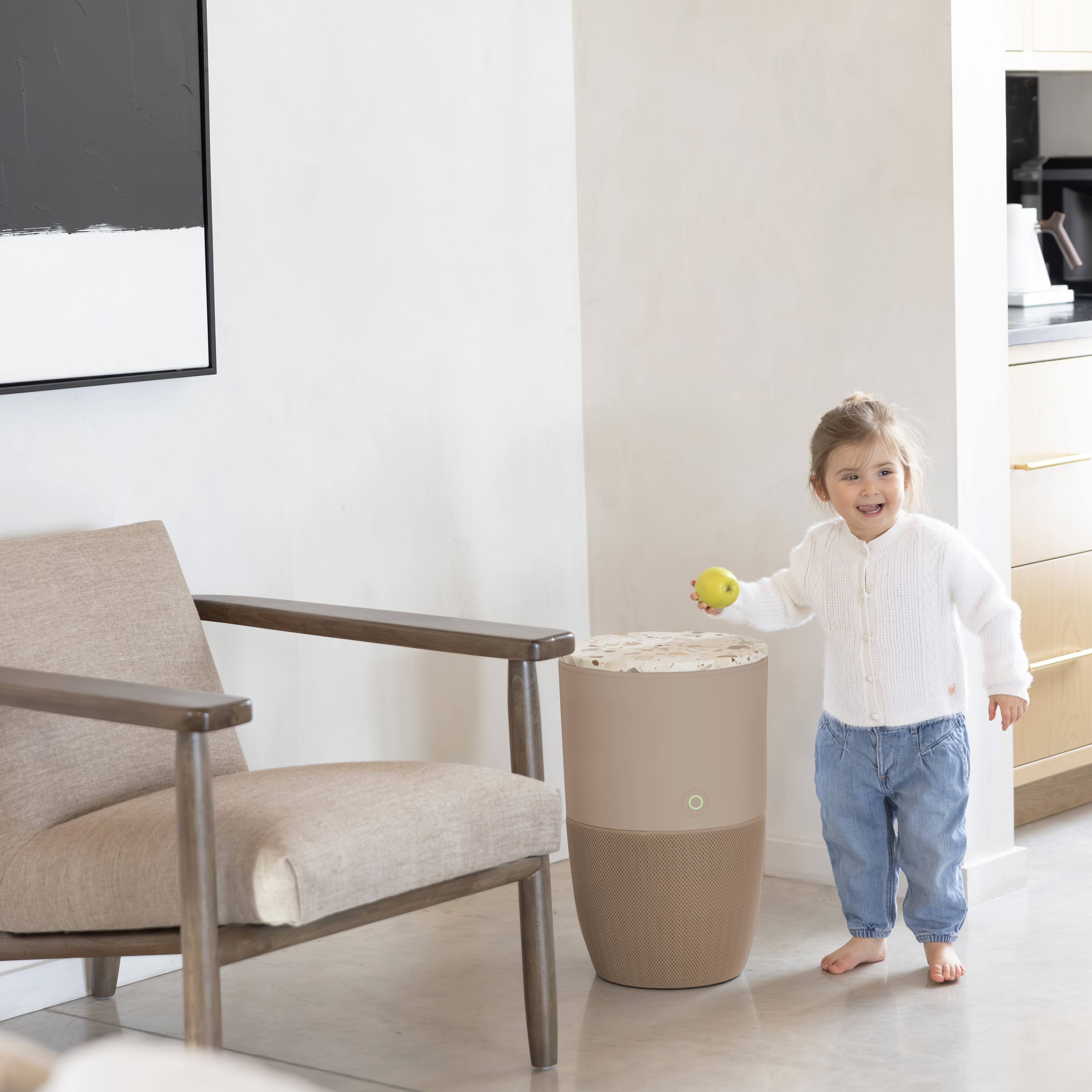 Alt View 6. Dupray - Bloom™ Air Purifier - Beige Special Edition (with Latte or Caramel Prefilter) + Terrazzo Accent Table - Beige.