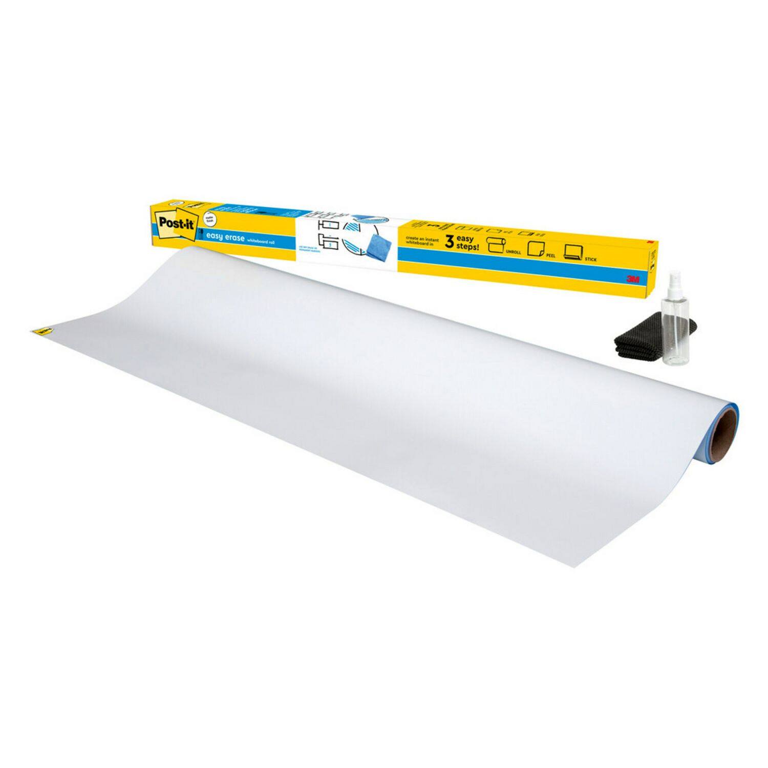 3M - Easy Erase Permanent Marker Whiteboard Surface, Laminate Film, 96" x 48", White