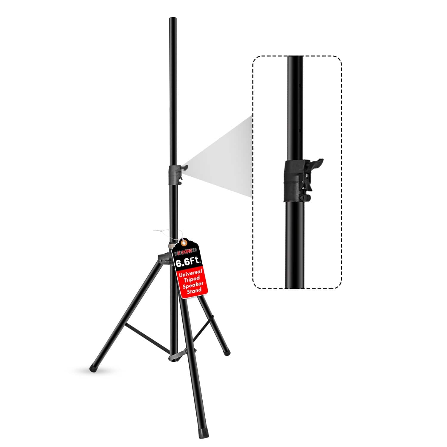 5 CORE - 5Core Speaker Stand Tripod Tall Air Assist Lowering Adjustable Heavy Duty Floor Stands - Black