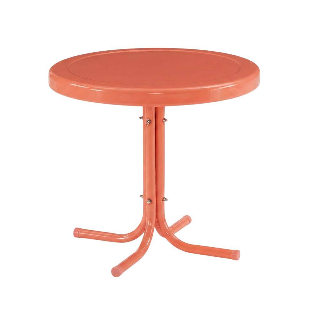 Front. Crosley Furniture - Griffith Retro Outdoor Side Table - Coral Gloss.