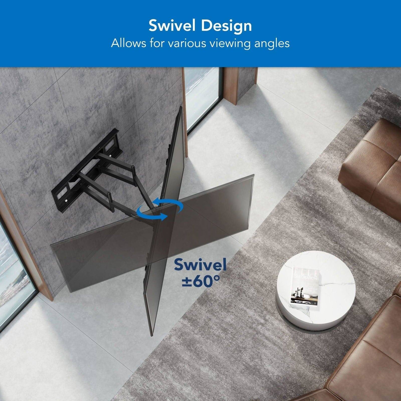Swivel Design, Allows for various viewing angles, Swivel ±60°