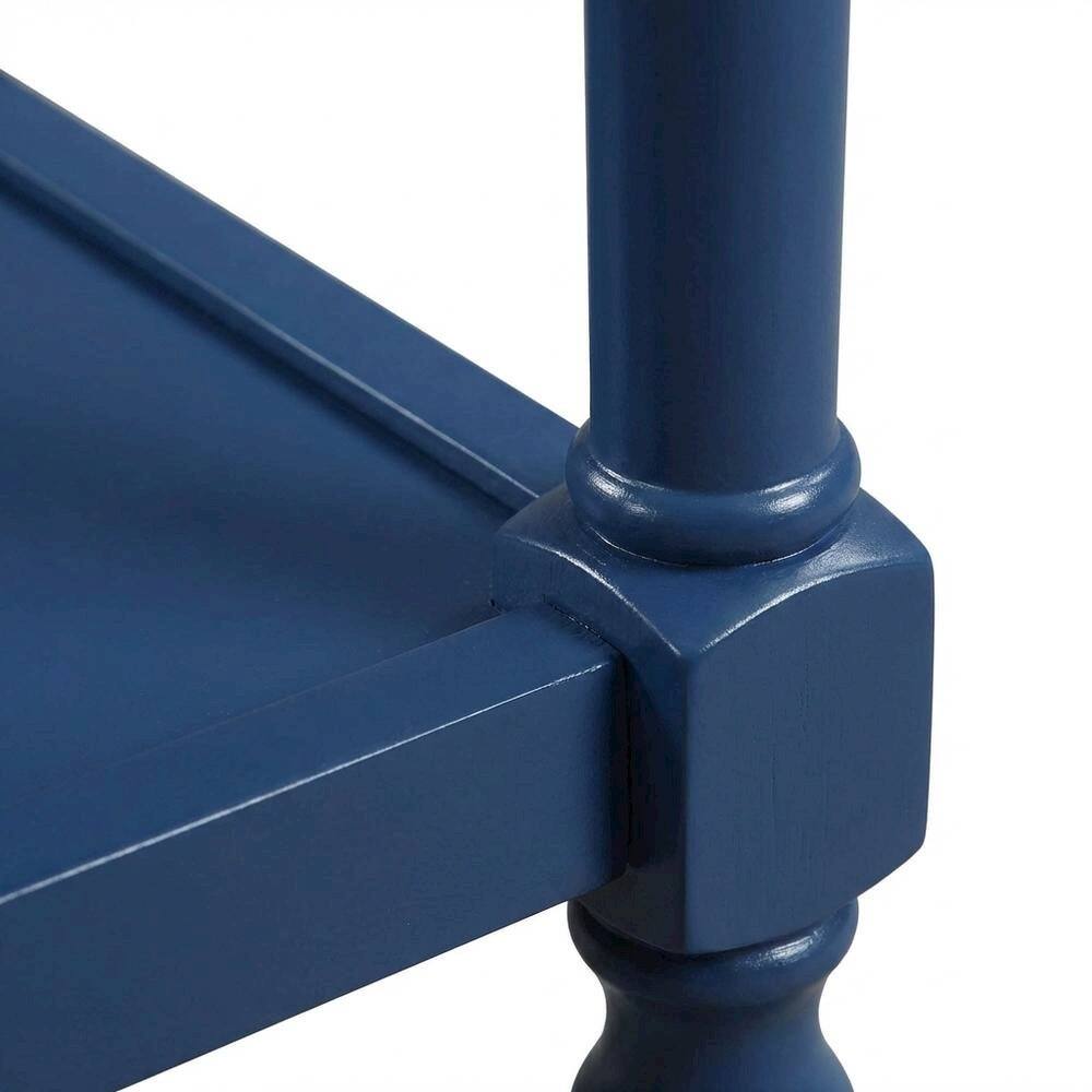 Alt View 2. FurniFact - Traditional style accent table with drawer and shelf for living room use - Blue.