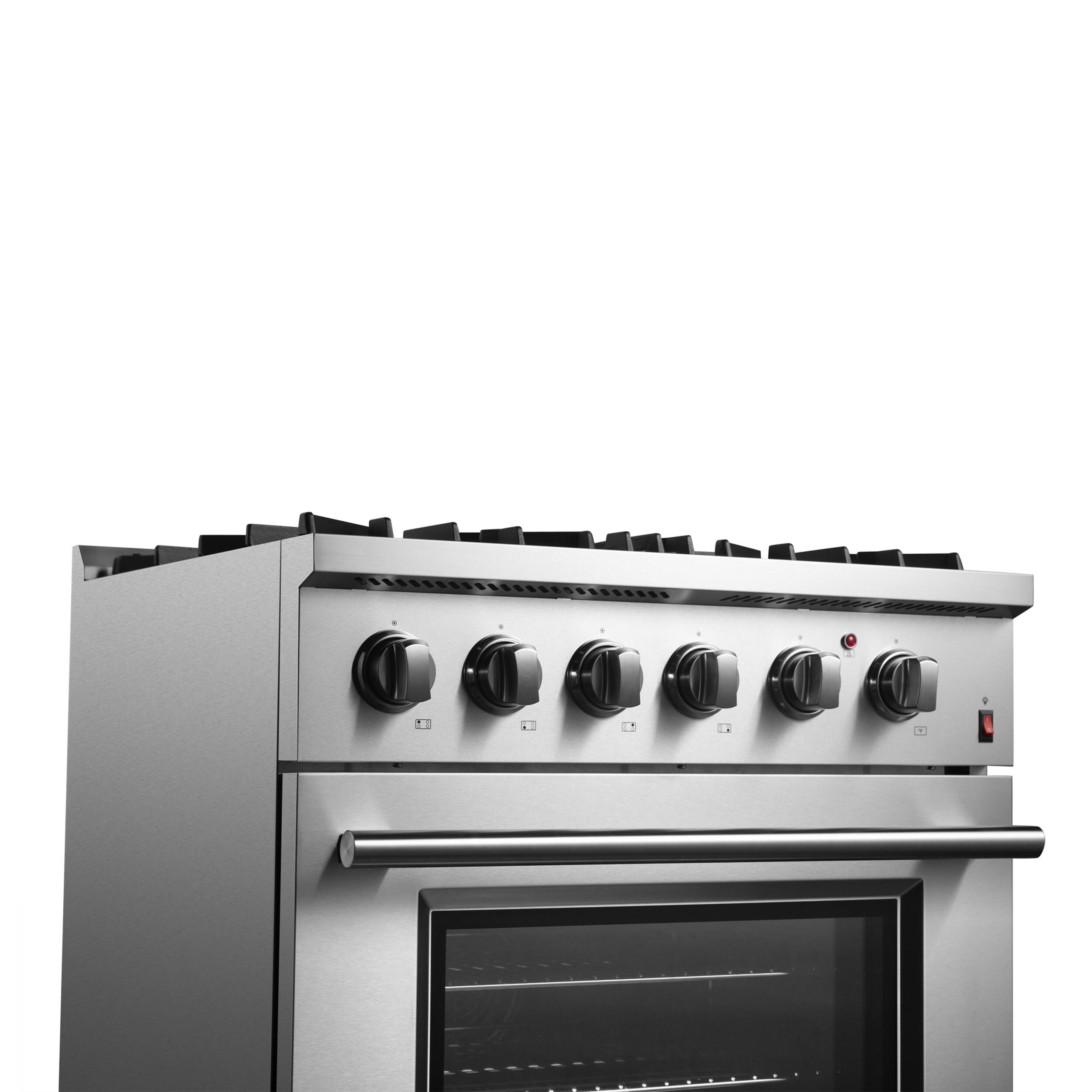 Alt View 13. Forno Appliances - Marco 4.32 Cu. Ft. Freestanding Dual Fuel Convection Range with Dual Ring Burner - Silver.