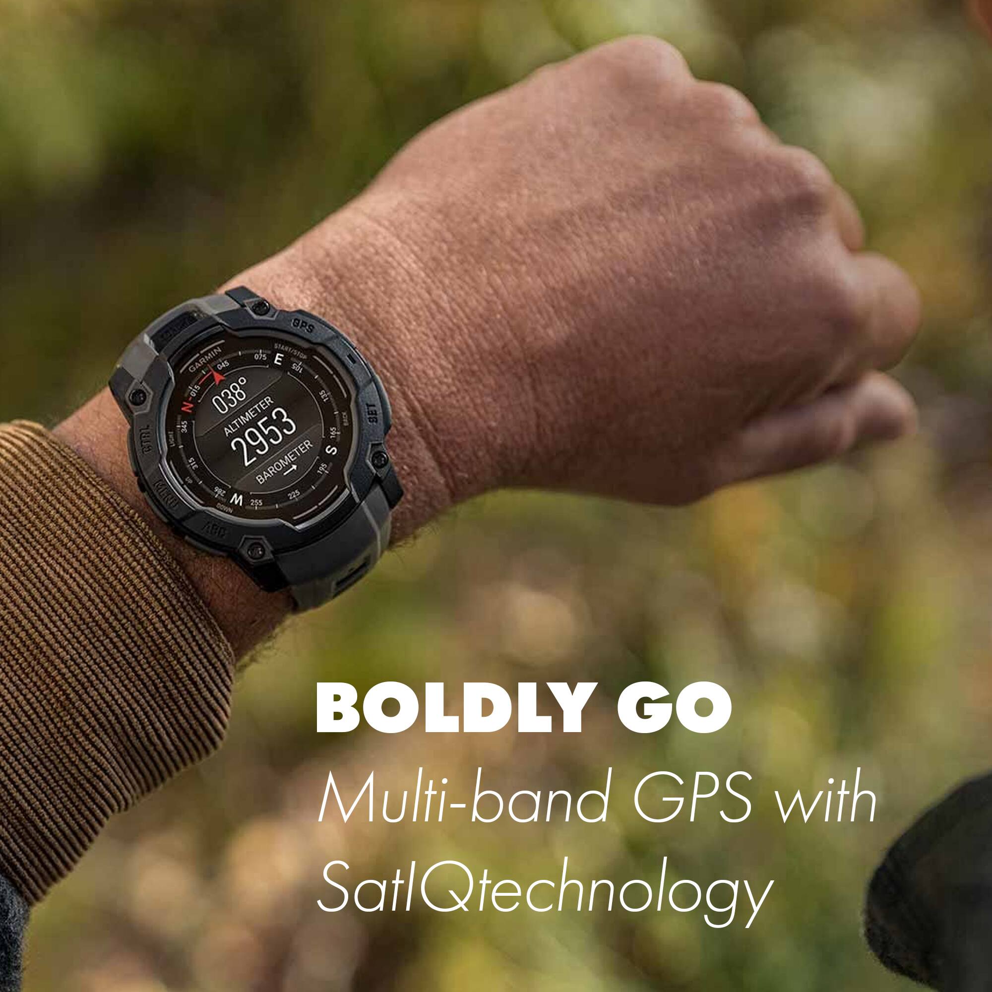 BPS GARMIN AIS RT/EAE E D4S SH 038 5 N ALT ALTIMETER 2953 141 S0 ER S SIS BAROMETER M 2 - 2 ABG BOLDLY GO Multi-band GPS with SatIQ technology