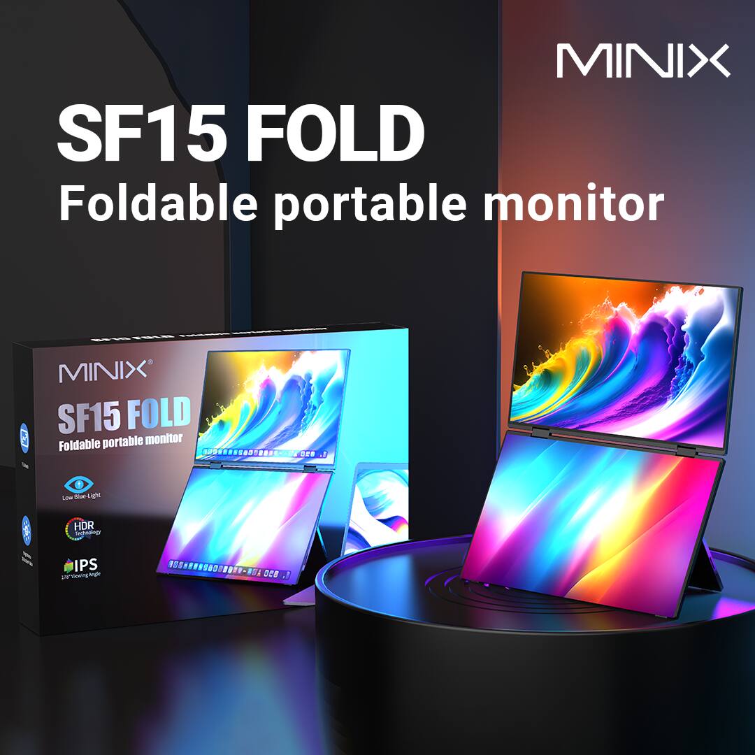 MINIX SF15 FOLD Foldable portable monitor MINIX SF15 FOLD Foldable portable monitor 2  17 + Low blue light HDR technology IPS panel 120Hz refresh rate Wide angle