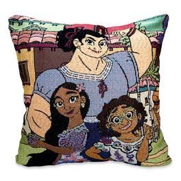 Disney - Encanto Family Portrait Woven Tapestry Throw Pillow Cushion | 18 Inches - Brown