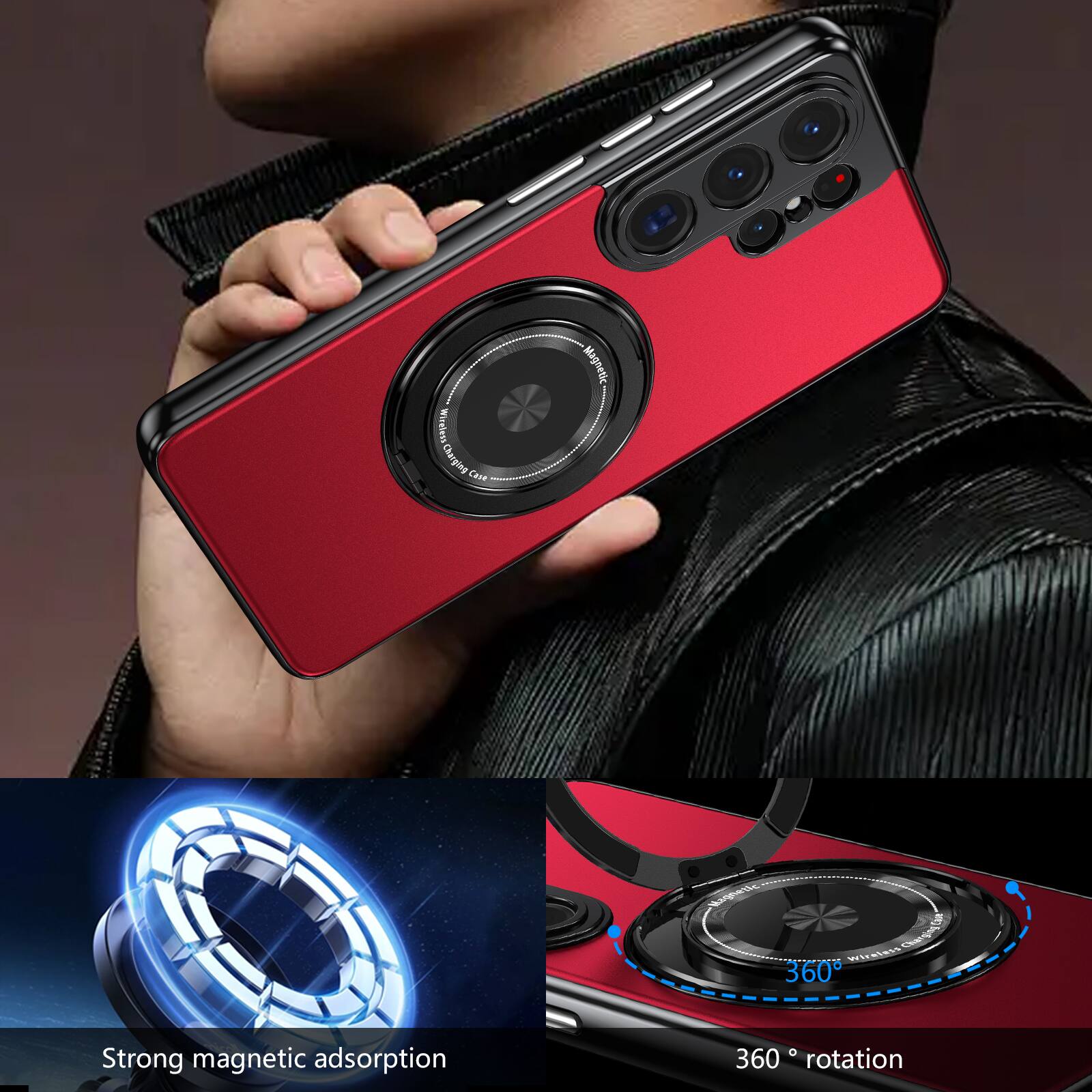 Wireless Charger Wireless Case Magnetic 360 Strong magnetic adsorption 360° rotation