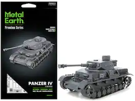 Model Kit German Panzer IV Tank (Challenging Difficulty) Steel Model by Metal Earth - Gray