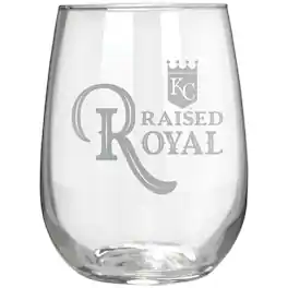 Great American Products - Kansas City Royals Etched 17oz. Rally Cry Stemless Wine Glass - Multicolor
