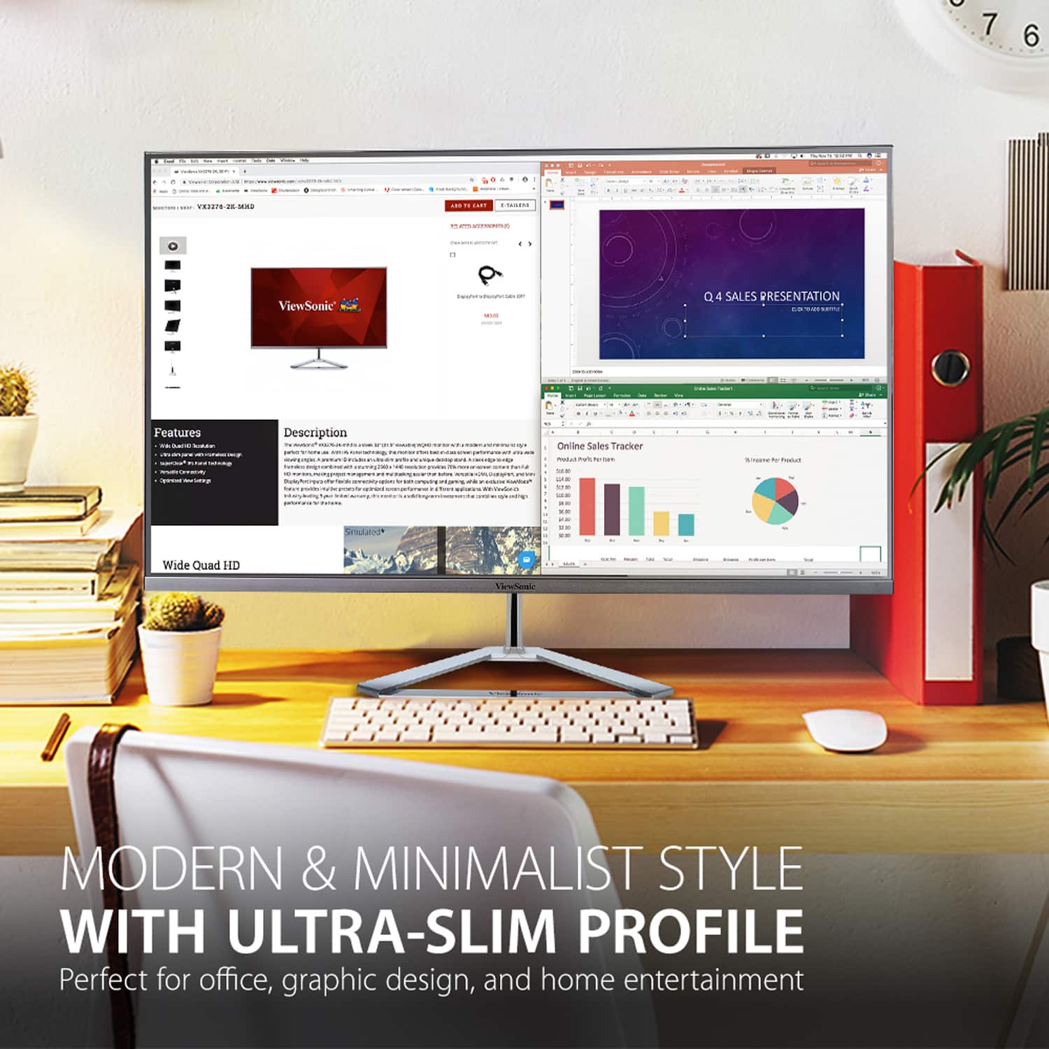 Angle. ViewSonic - VX3276-4K-MHD 31.5" LCD 4K UHD Monitor (DisplayPort and HDMI) - Silver.