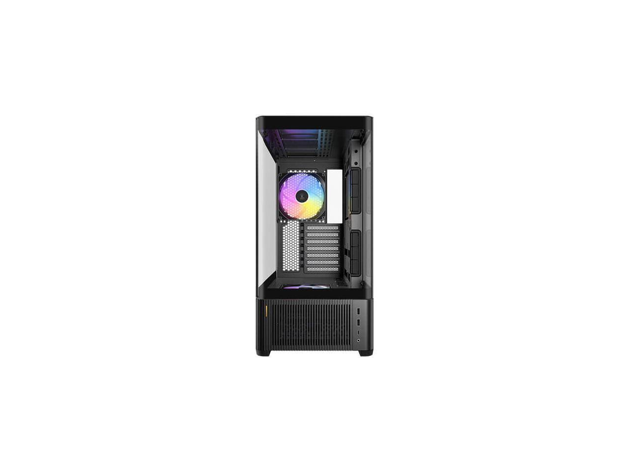 Alt View 6. Antec - Antec C6 Curve ARGB Mid-Tower, Tempered Glass, 3 Fans, 360mm Radiator, 450mm GPU, Type-C 10Gbps - Black.