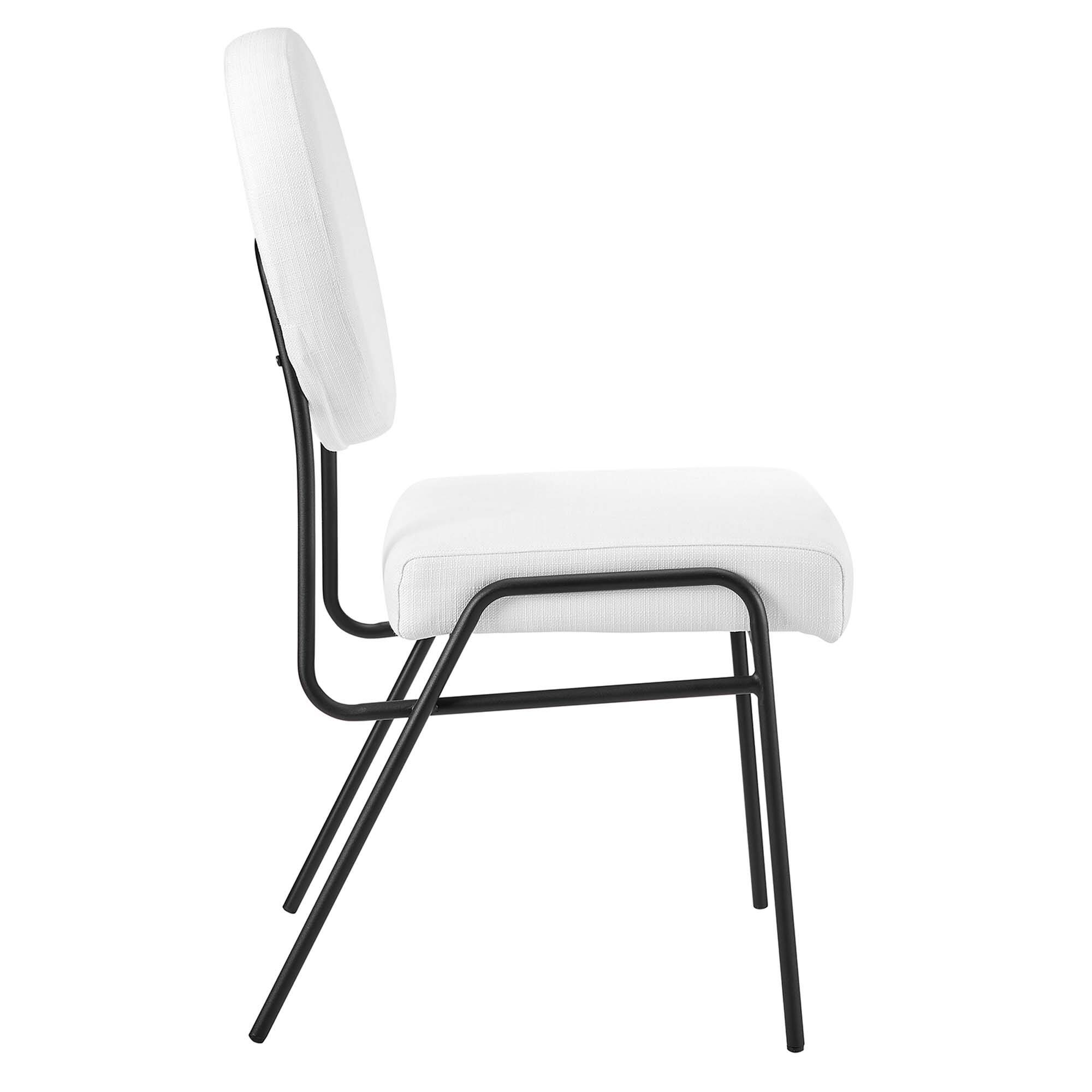 Alt View 2. Modway - Craft Upholstered Fabric Dining Side Chairs by Modway - Black White.