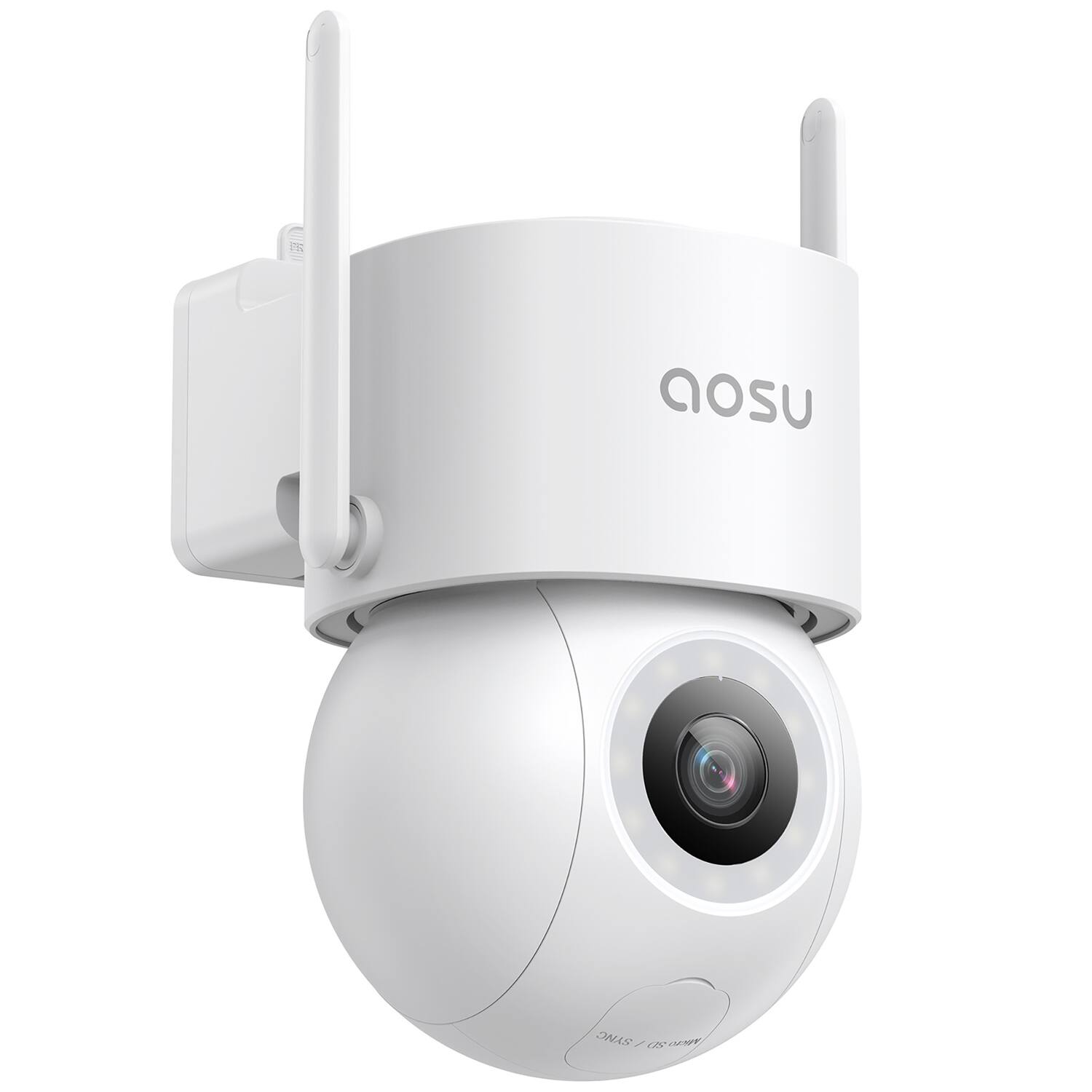 AOSU - C5E2CA11 3K 5.0-MP Wi-Fi Outdoor AI-Smart Security Camera with 400-Lumen Spotlight, 360deg PTZ, and Auto - White