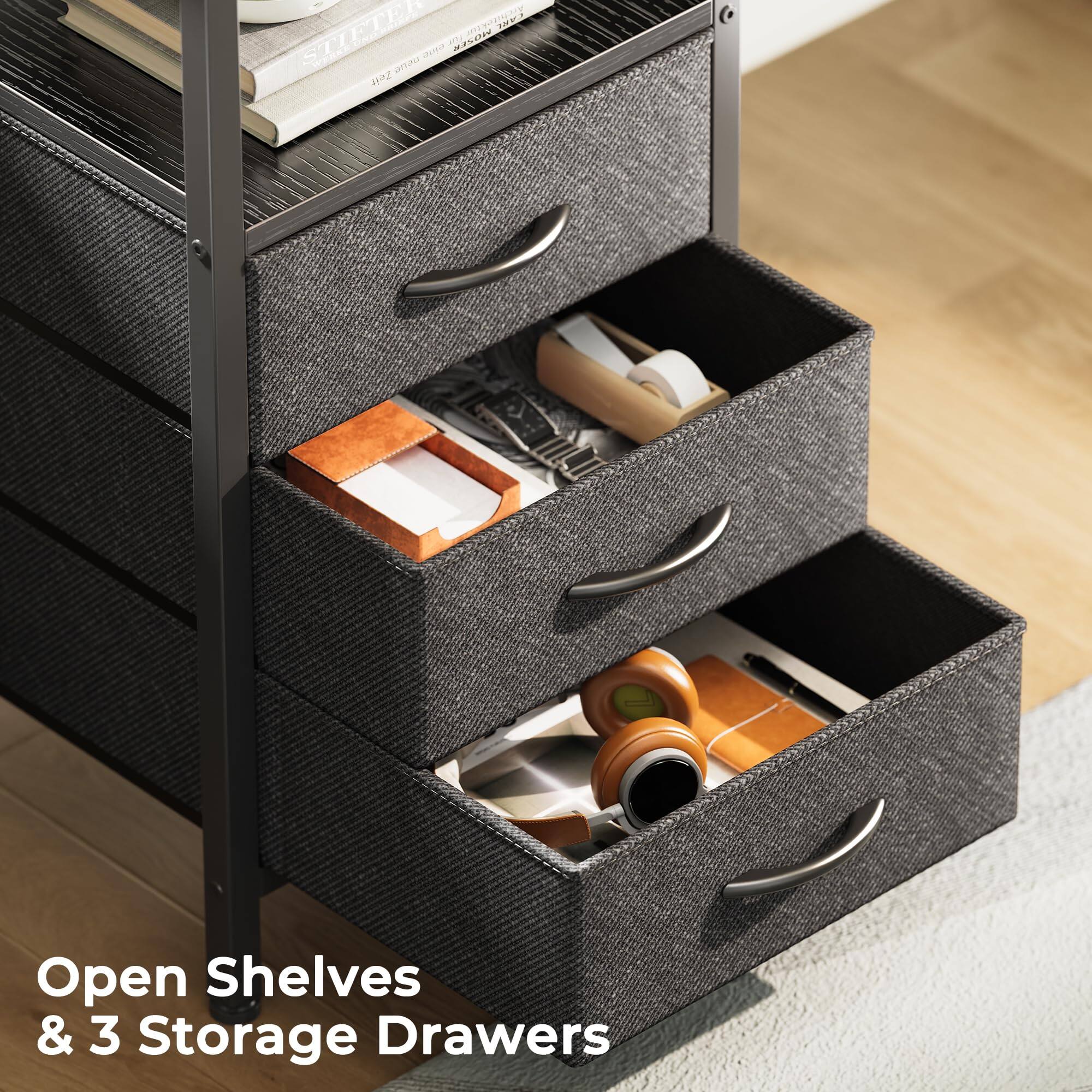 STIFTER - a1t R.d.t Zest  
Open Shelves & 3 Storage Drawers