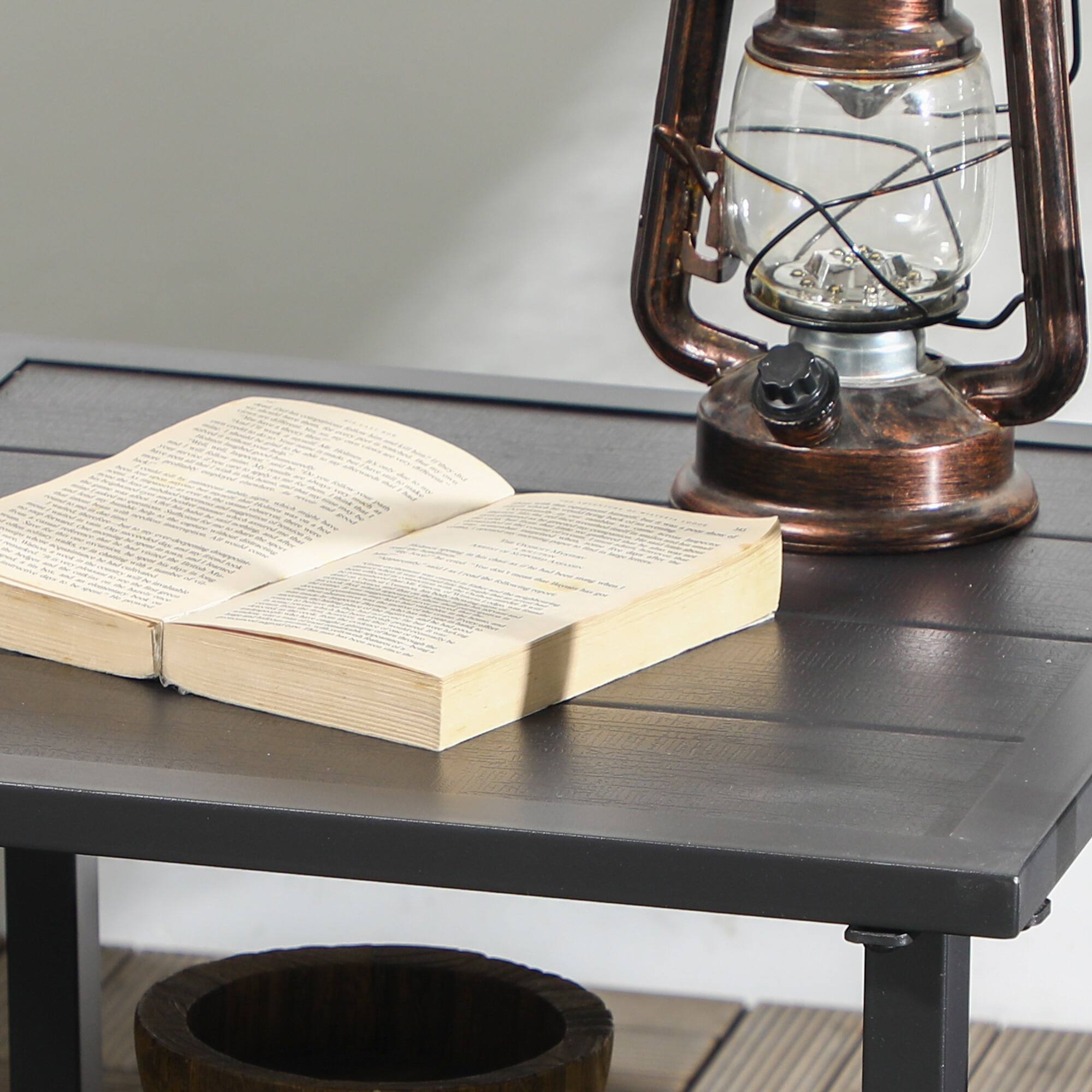 Alt View 8. Outsunny - 3 Piece Patio Rocking Chair Set, Outdoor Wicker Bistro Set with 2 Oversize Cushioned Porch Rockers and Coffee Table - Dark Blue.