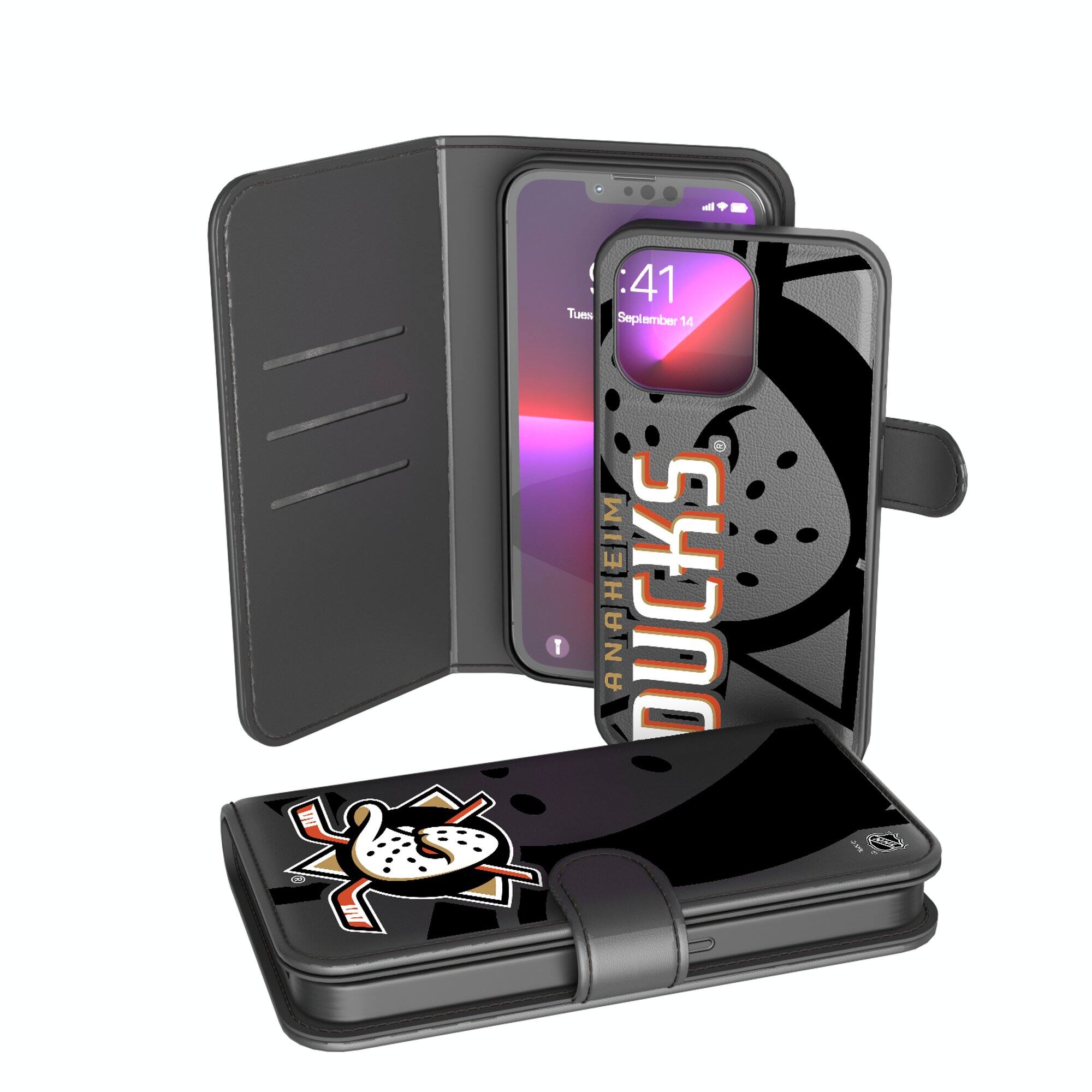 Keyscaper - NHL - Anaheim Ducks iPhone Wallet Case - 15 - Multicolor