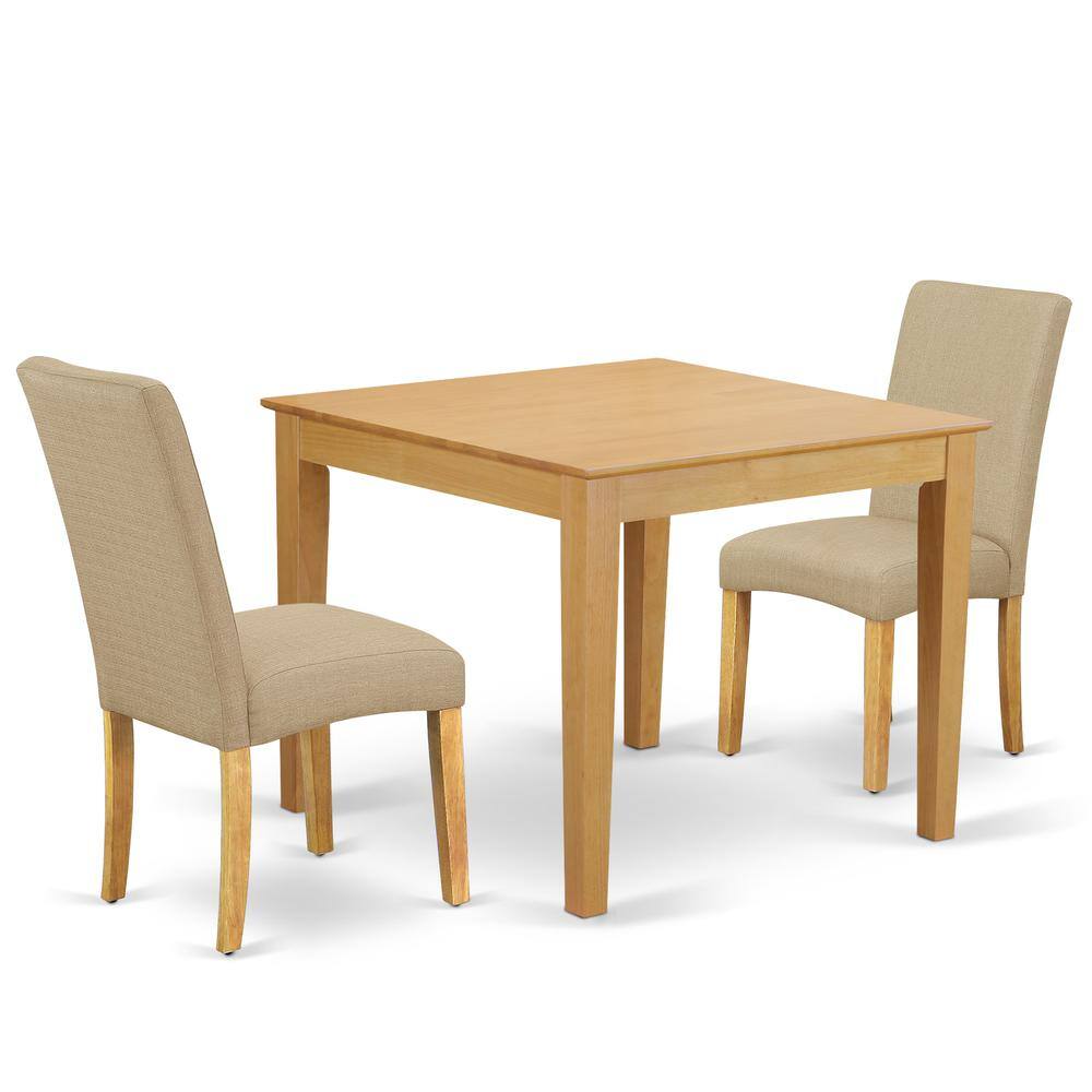 Back. East West Furniture - Dining Room Set Oak - Brown.