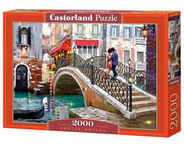 Castorland - 2000 Piece Jigsaw Puzzles, Venice Bridge, Venetian canals, Venice Italy Puzzle, Gondola Puzzle, C-200559-2 - Red