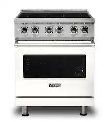 Viking - 5 Series 30" Wide Freestanding Electric Range - Pure White - Front_Zoom