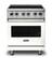 Front. Viking - 5 Series 30" Wide Freestanding Electric Range - Pure White.