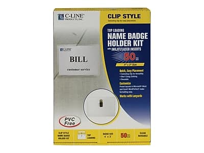 C-line - ID Badge Holders/Cards, 50/Box - Clear with White Inserts price history on PriceWatchPro