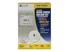 C-line - ID Badge Holders/Cards, 50/Box - Clear with White Inserts