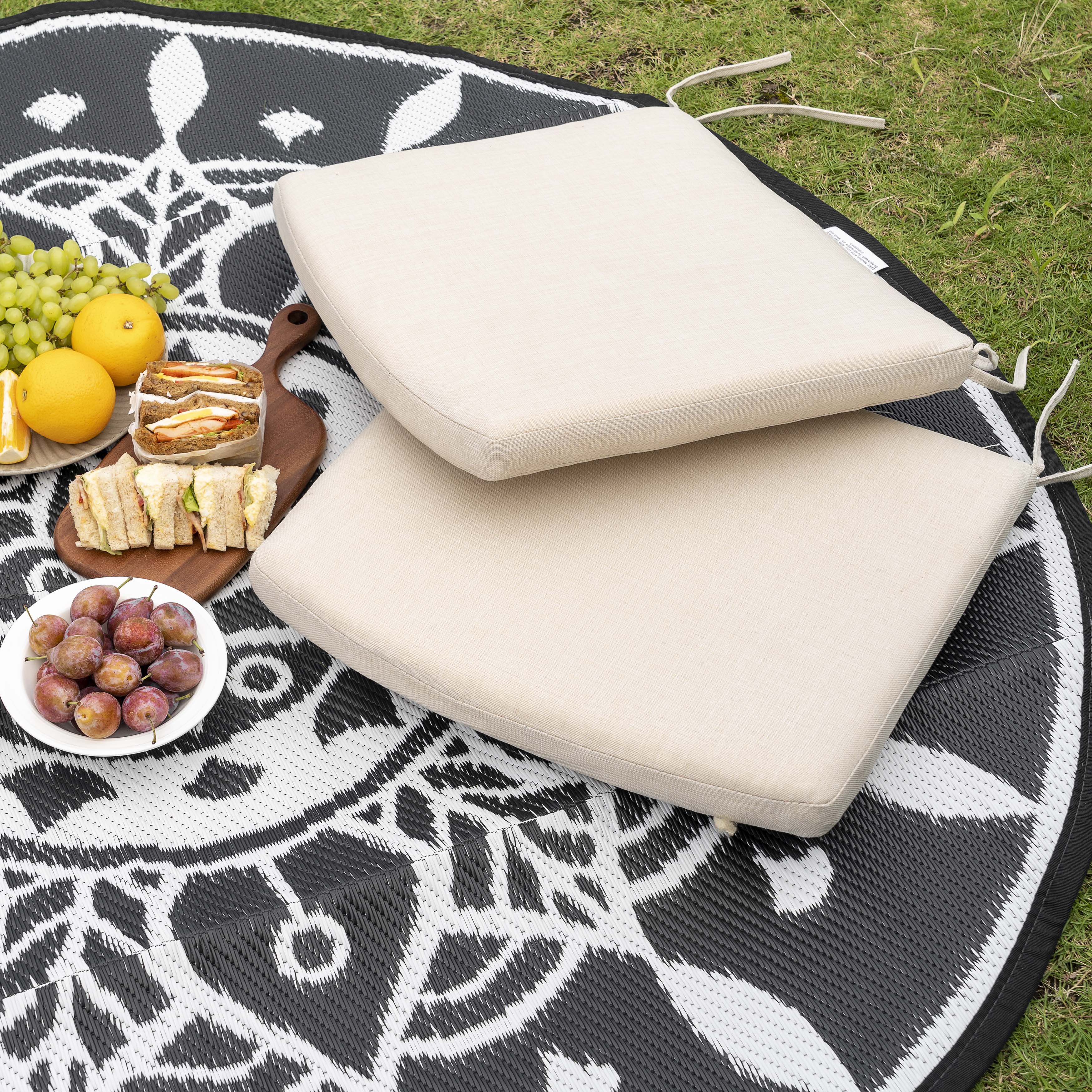 Alt View 5. Nuu Garden - Outdoor Indoor 2-Pack 18'' x 20'' Chair Replacement Seat Cushions - Beige.