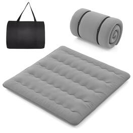 Costway - King Futon Mattress Japanese Floor Pad Washable Cover Carry Bag - Gray