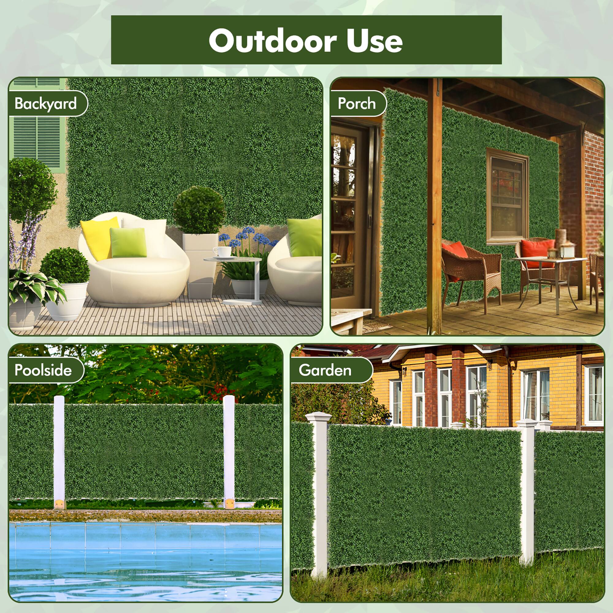 Outdoor Use

- Backyard
- Porch
- Poolside
- Garden