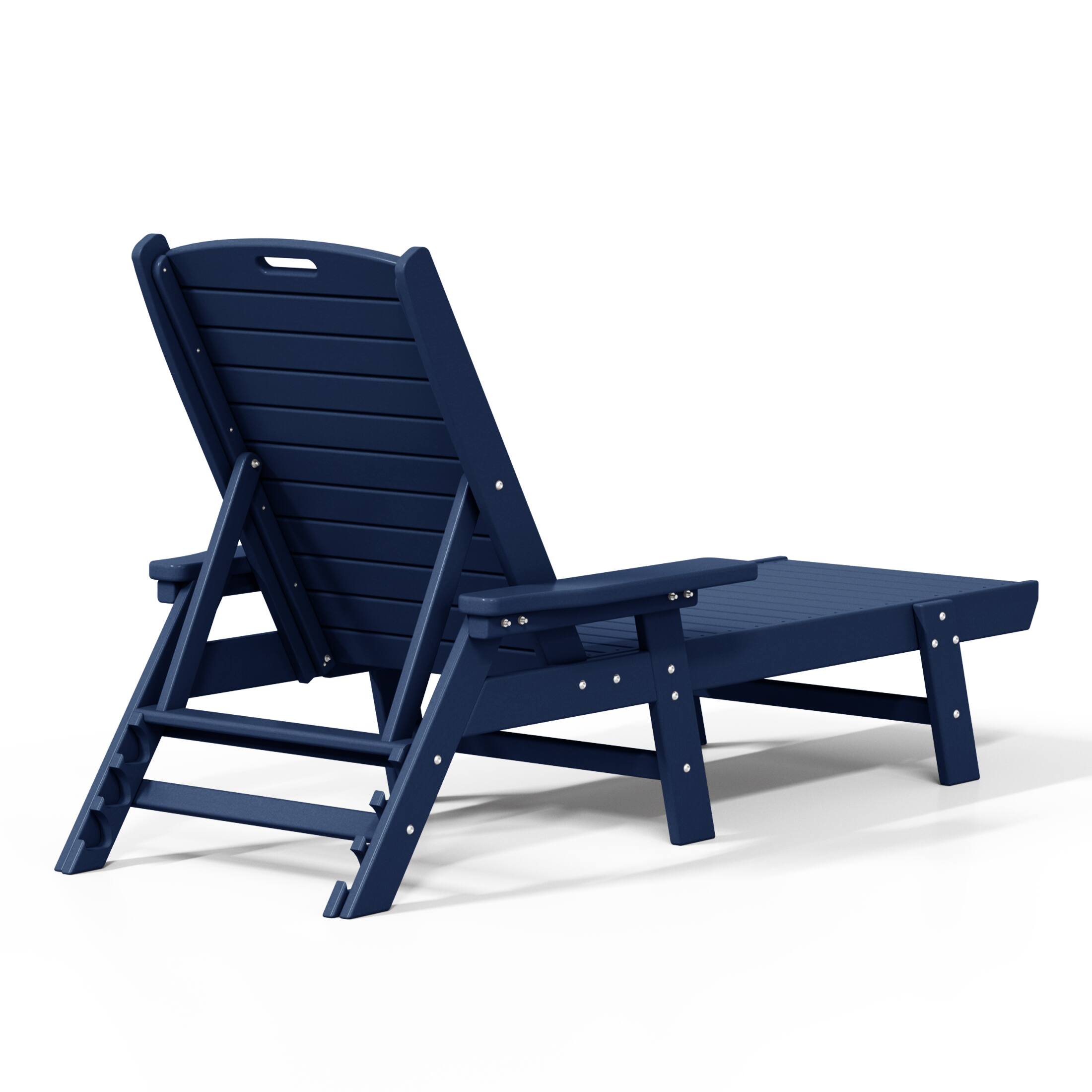 Back. WestinTrends - WestinTrends Malibu Poly Reclining Chaise Lounge - Navy Blue.