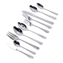 Gibson - Home Classic Canberra 45 Piece Stainless Steel Flatware Set - Silver