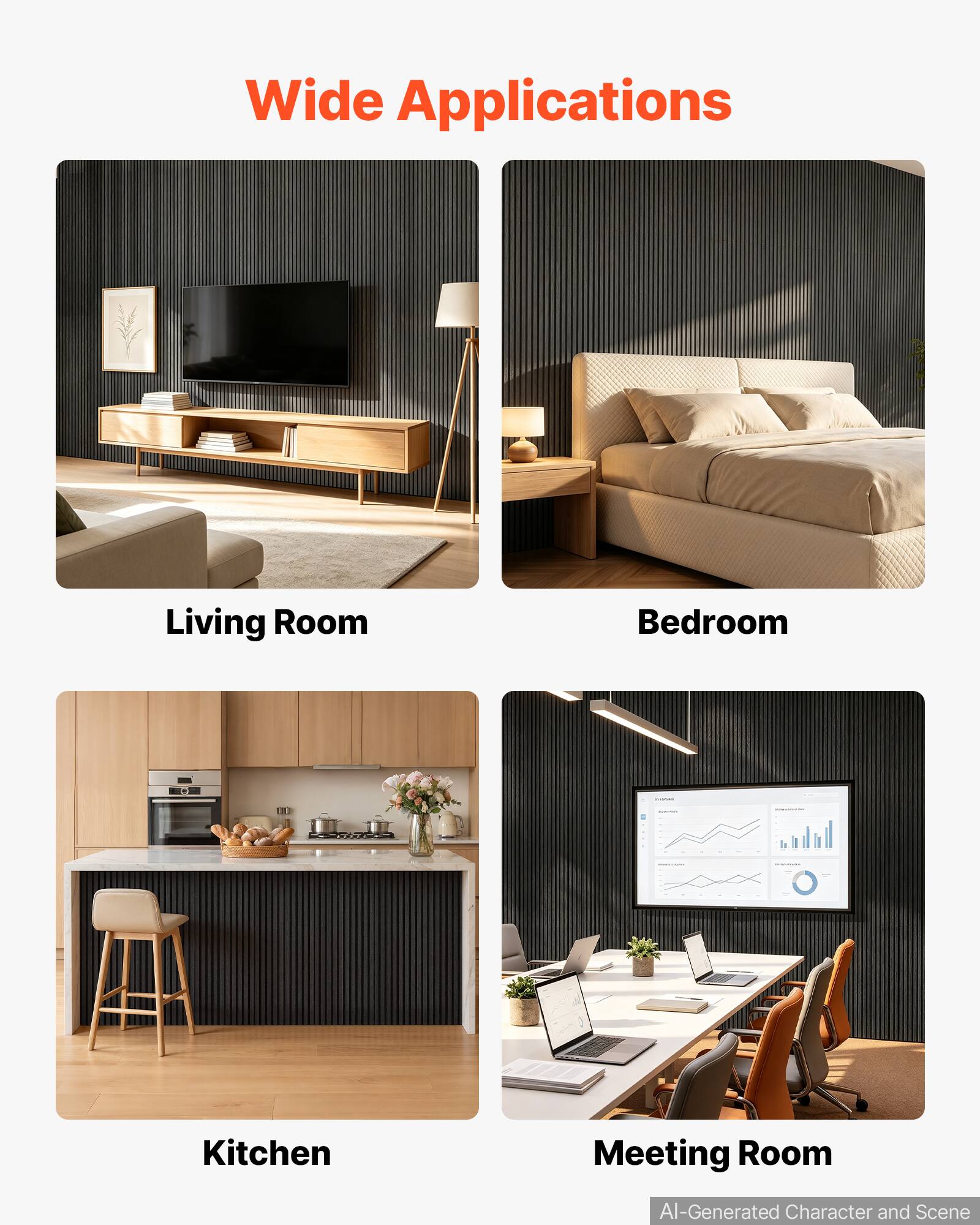 Wide Applications

Living Room

Bedroom

Kitchen

Meeting Room

AI-Generated Character and Scene