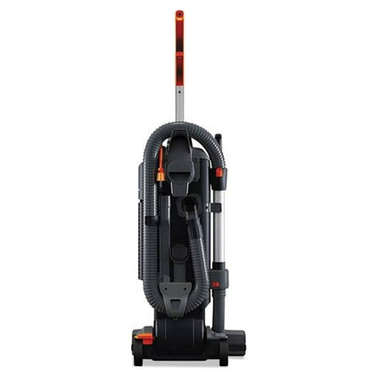 Back. Hoover - CH54115 HushTone 15+ Upright Vacuum – Bagged, HEPA, Gray/Orange, IntelliBelt™, Quiet 69 dB, 40′ Cord - Gray.