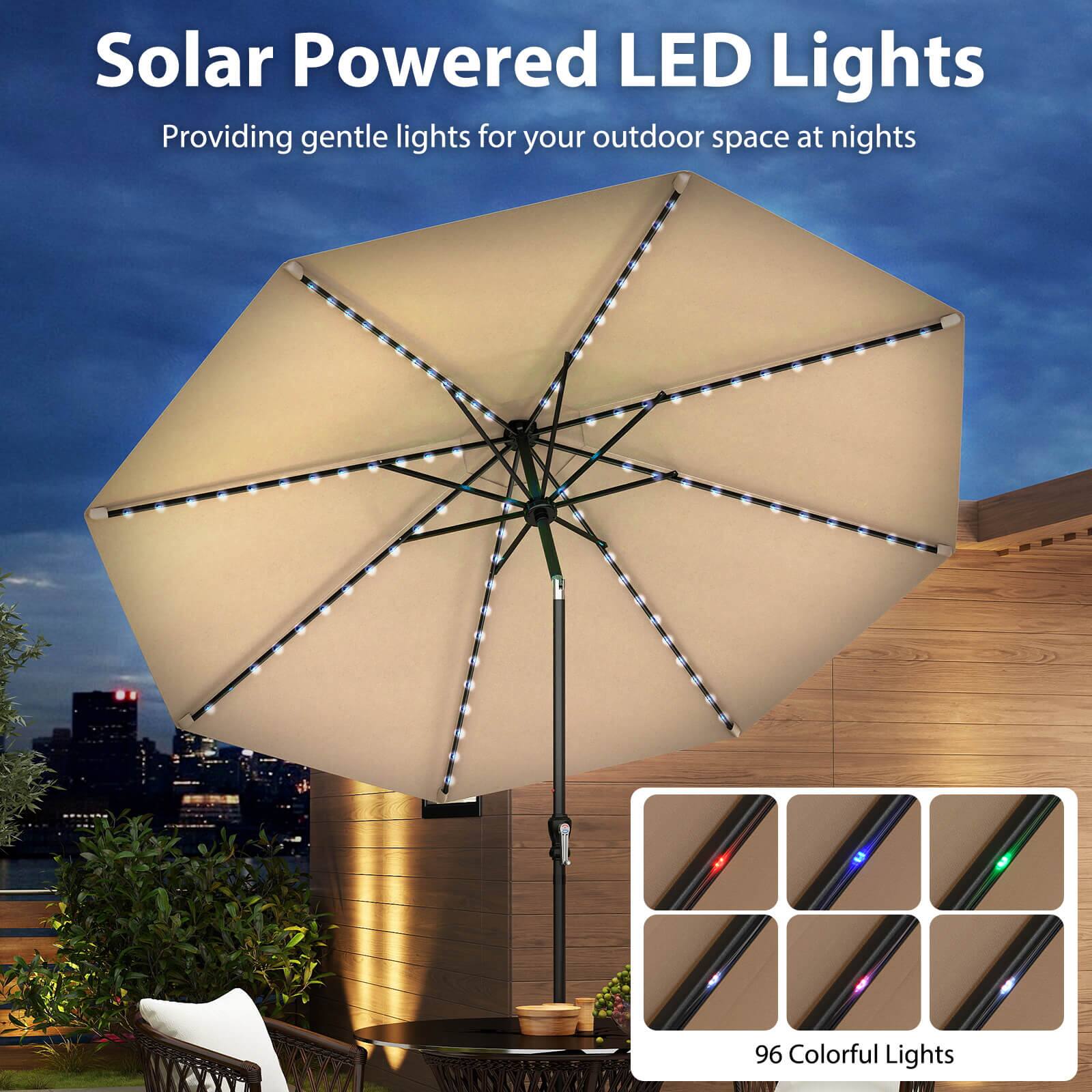 Solar Powered LED Lights  
Providing gentle lights for your outdoor space at nights  

96 Colorful Lights