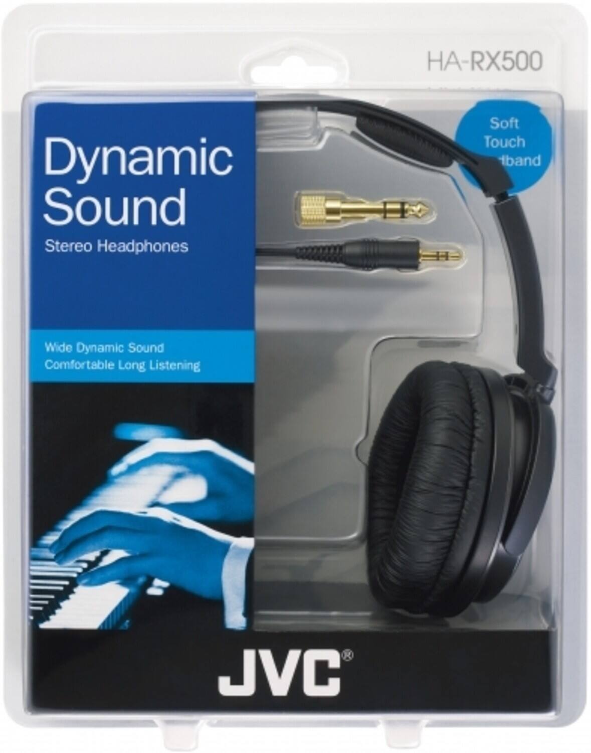 HA-RX500
Dynamic Sound
Stereo Headphones
Soft Touch Band
Wide Dynamic Sound
Comfortable Long Listening
JVC