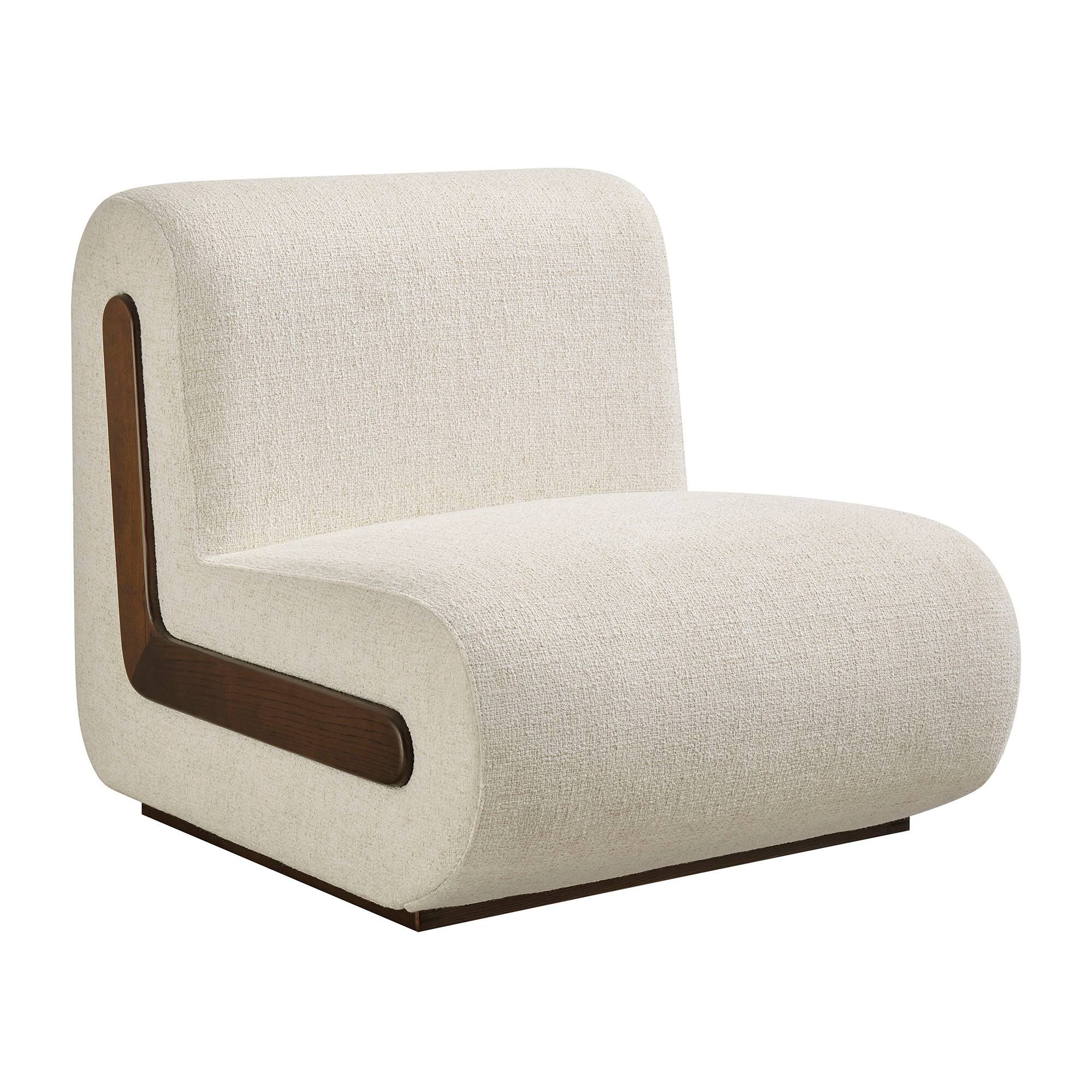 Angle. Modway - Denby Linen Blend Accent Chair by Modway - Ivory.