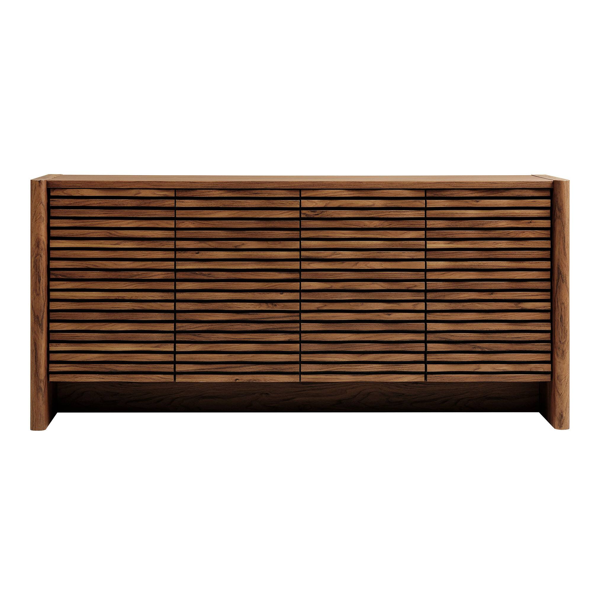 Alt View 4. Modway - Emric Wave 66" 4-Door Sideboard by Modway - Walnut.