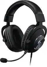 Front. Logitech - PRO X Wired Over-the-Ear Gaming Headset (2nd Generation):X 7.1 for PC,Xbox One,Xbox Series X|S,PS5,PS4, Nintendo Switch - Black.