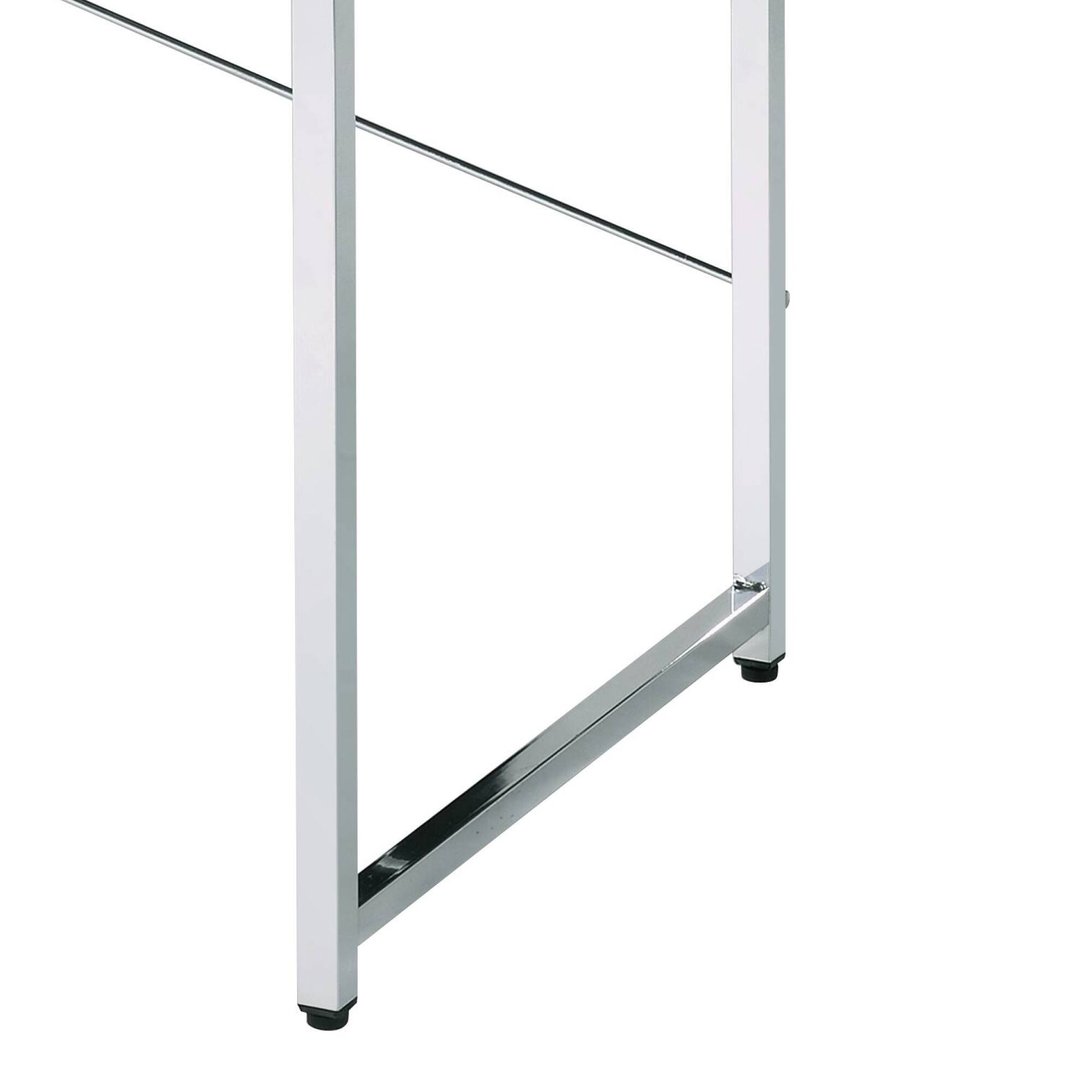 Left. GOODSILO - Modern Writing Desk with Metal Frame and X-Shape Support Bar for Home Office - White.