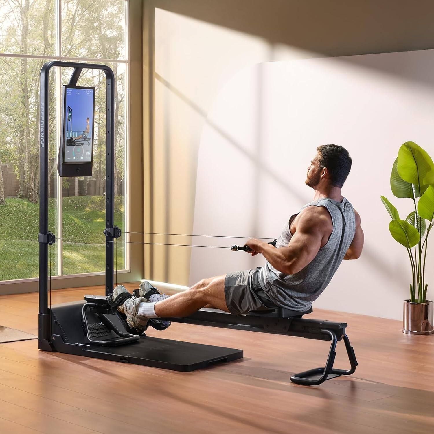 Alt View 2. Speediance - AeroRow Rowing Bench - Black.