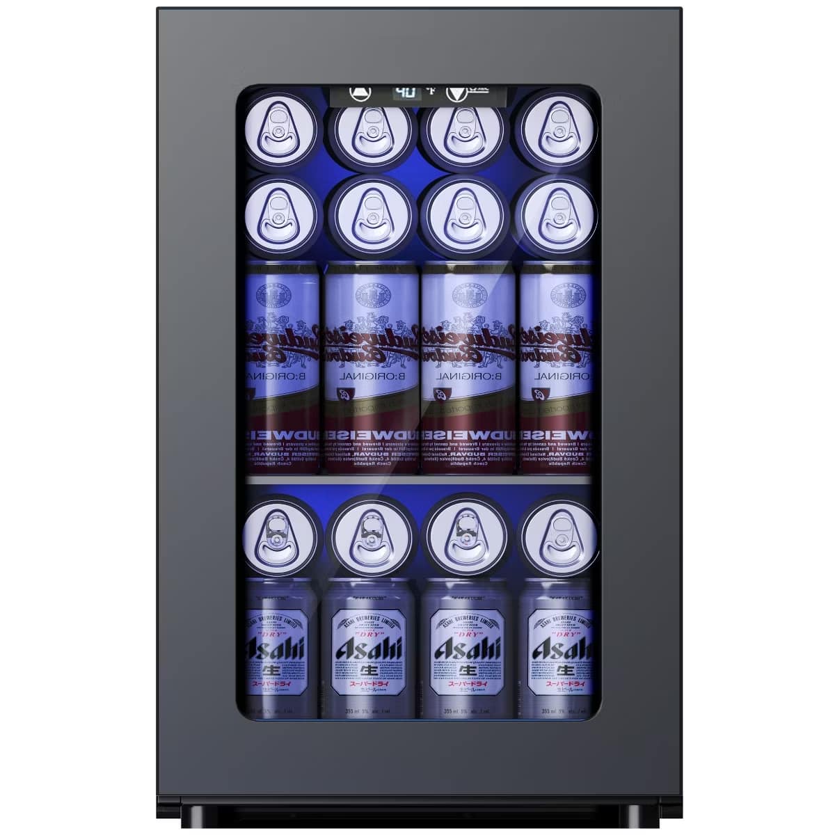SIMZLIFE - 6 Bottles & 24 Cans Mini Beverage Refrigerator-Portable Wine Cooler with Glass Door, Mini Wine Fridge for Home/Office - Black