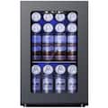 SIMZLIFE - 6 Bottles & 24 Cans Mini Beverage & Wine Refrigerator-Portable Wine Cooler with Glass Door, Mini Fridge for Home/Office - Black
