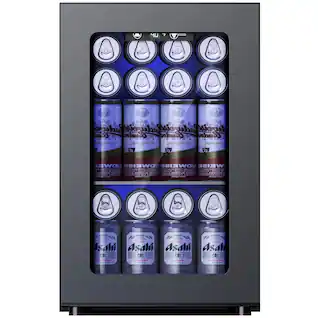 SIMZLIFE - 6 Bottles & 24 Cans Mini Beverage & Wine Refrigerator-Portable Wine Cooler with Glass Door, Mini Fridge for Home/Office - Black