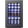 SIMZLIFE - 6 Bottles & 24 Cans Mini Beverage & Wine Refrigerator-Portable Wine Cooler with Glass Door, Mini Fridge for Home/Office - Black