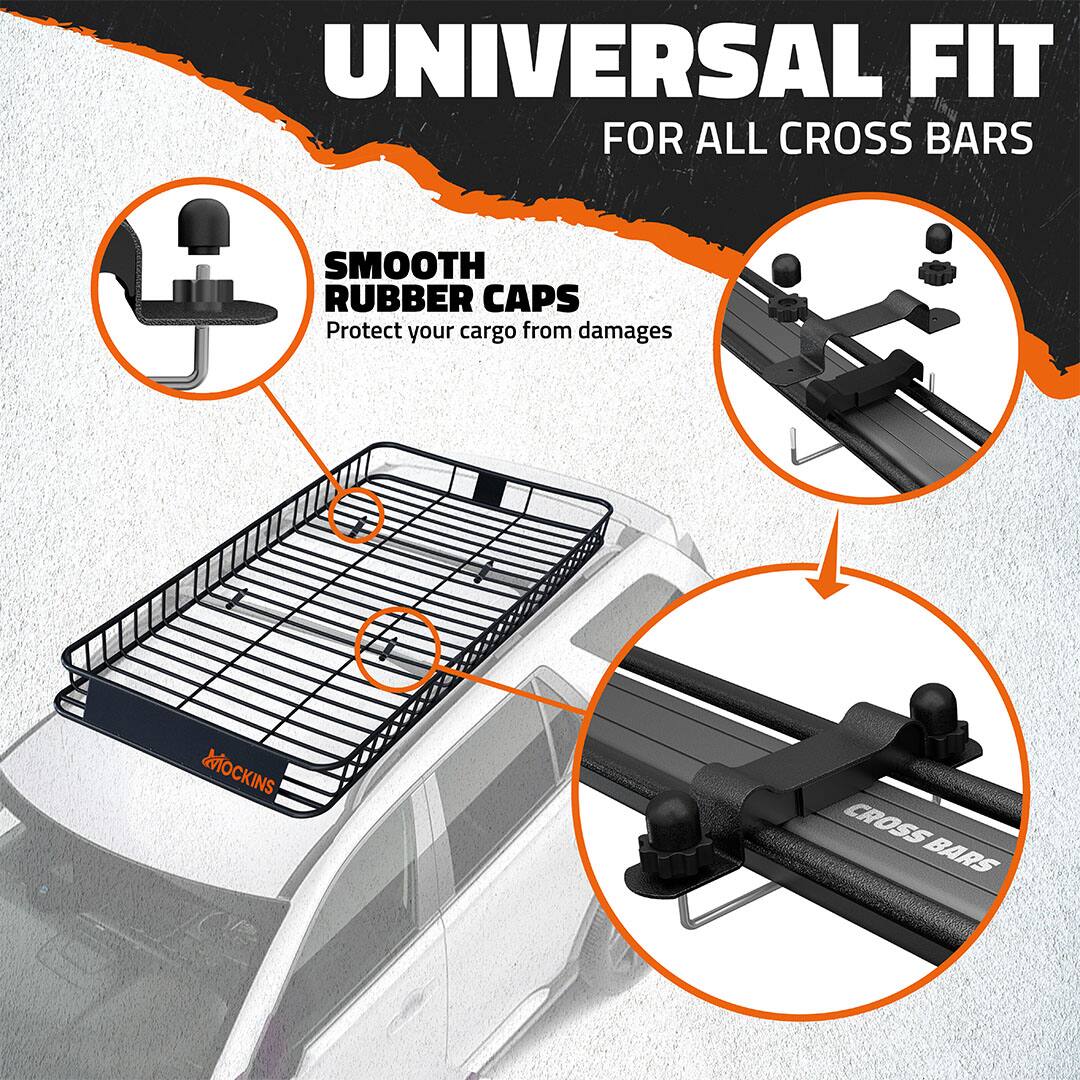 UNIVERSAL FIT FOR ALL CROSS BARS

SMOOTH RUBBER CAPS
Protect your cargo from damages

CROSS BARS