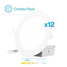 Infibrite - 6-Inch Recessed LED Downlight, 12W, 1050 Lumens, Triac Dimming, Wet Rated (Set of 12) - 3CCT